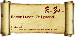 Rechnitzer Zsigmond névjegykártya